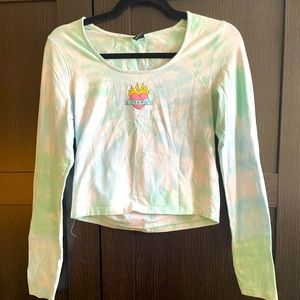 Hot Topic long sleeve tie dye crop top